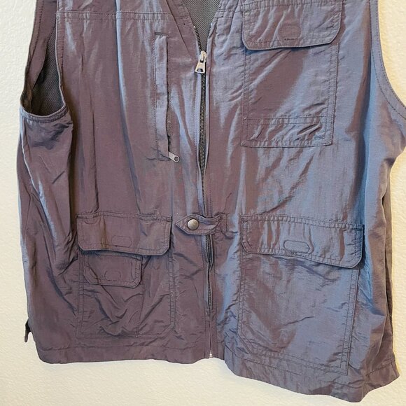 Magellan's Womens Black Nylon Outdoor Hiking Zipper Pocket Vest | Large - Picture 3 of 4